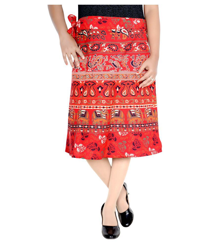     			Sttoffa Cotton Wrap Skirt - Red