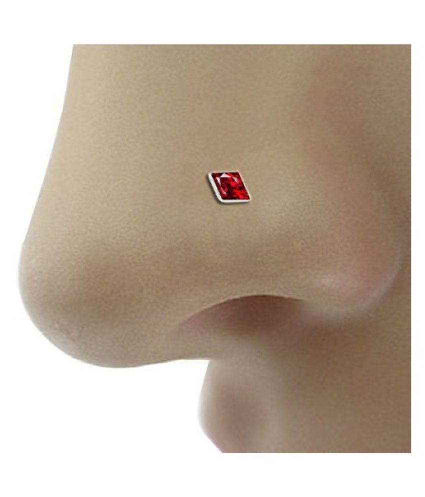 Nose Pin and Earring RED color or Square shape for Girl and Women Buy