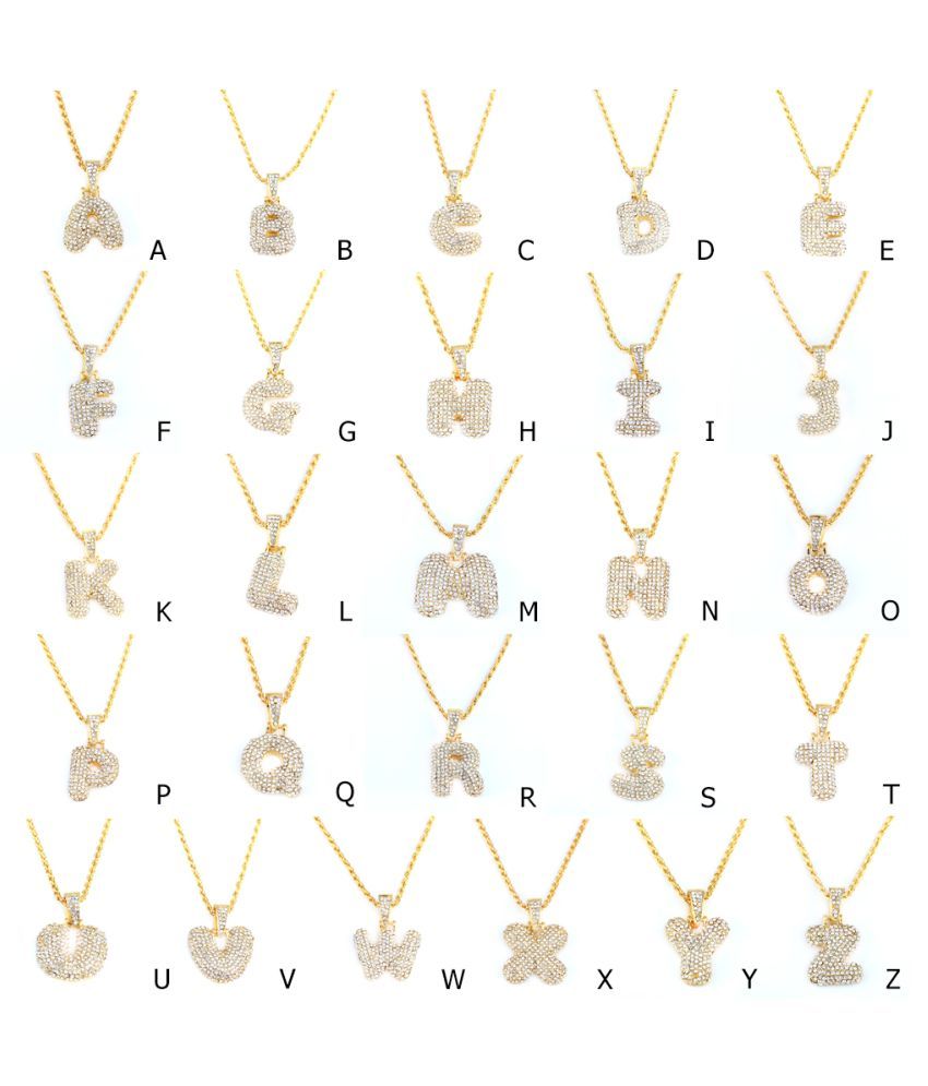 26 Letters Necklaces Gold Chain Pendant 
