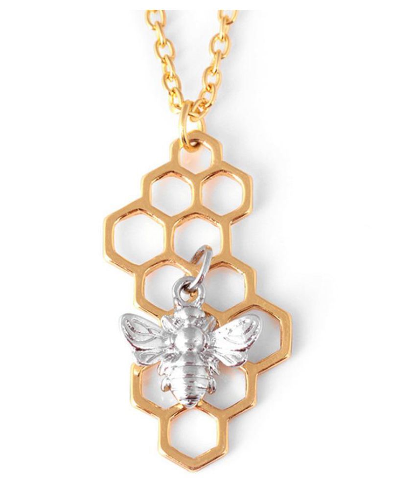 geometric bee necklace