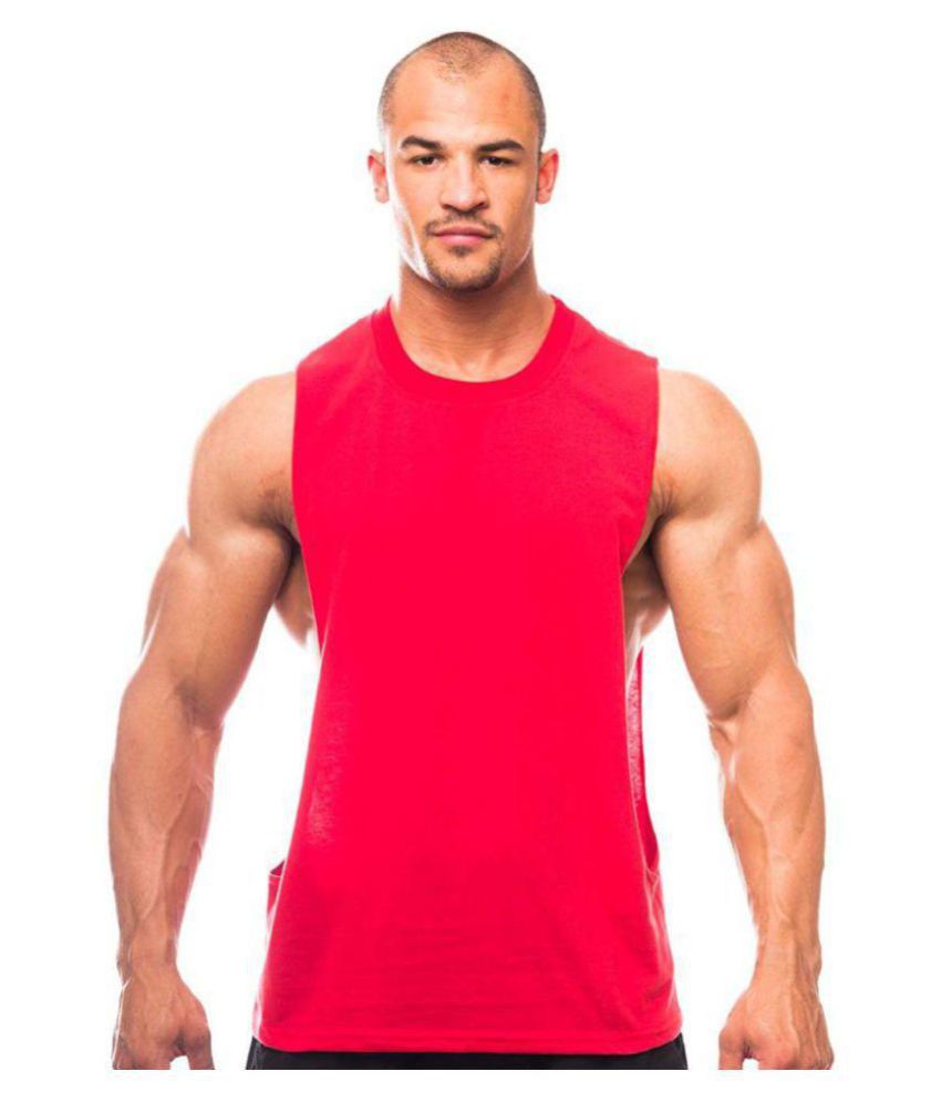 THE BLAZZE Red Sleeveless Vests Single - Buy THE BLAZZE Red Sleeveless ...