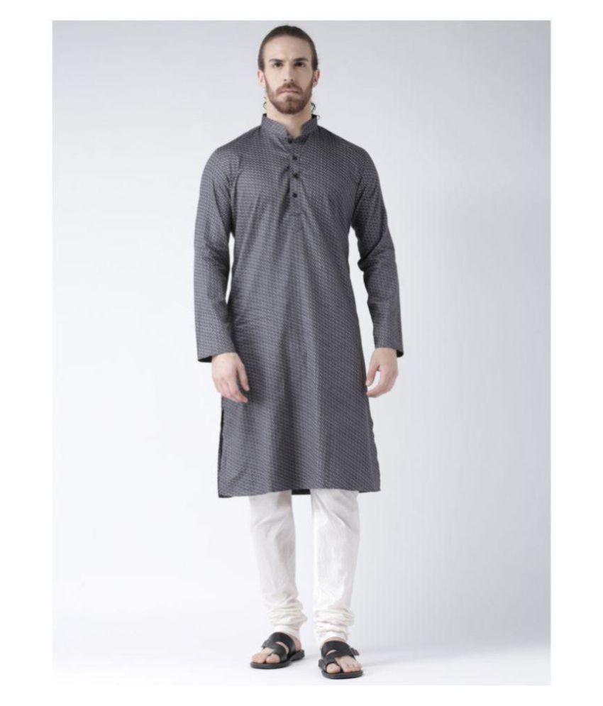     			Deyann Silver Linen Kurta Pyjama Set