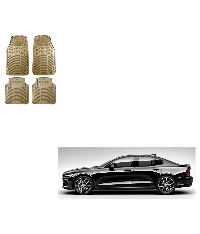 Auto Addict Car Simple Rubber Beige Mats Set Of 4pcs For Volvo S60