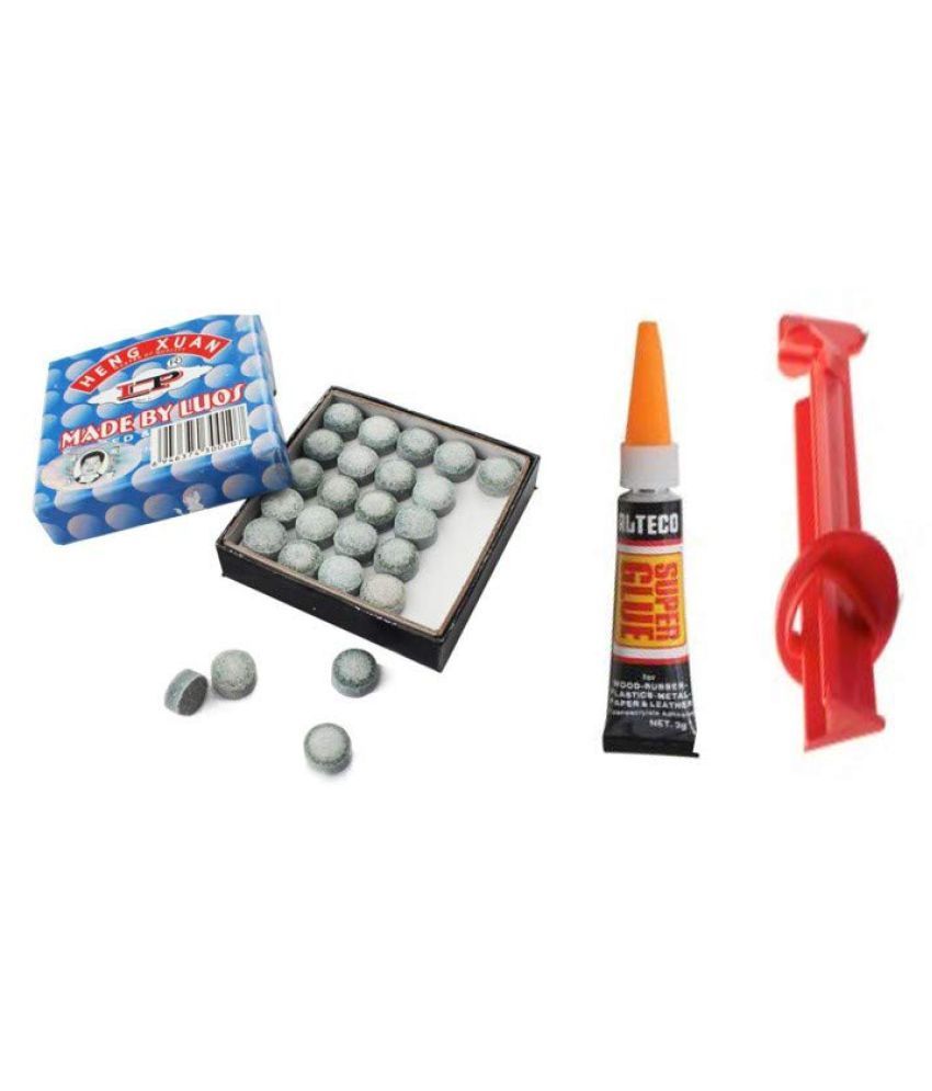 LGB Snooker & Billiard 9mm L.P A Grade Cue Tip 50 Pieces + 1 Piece Glue