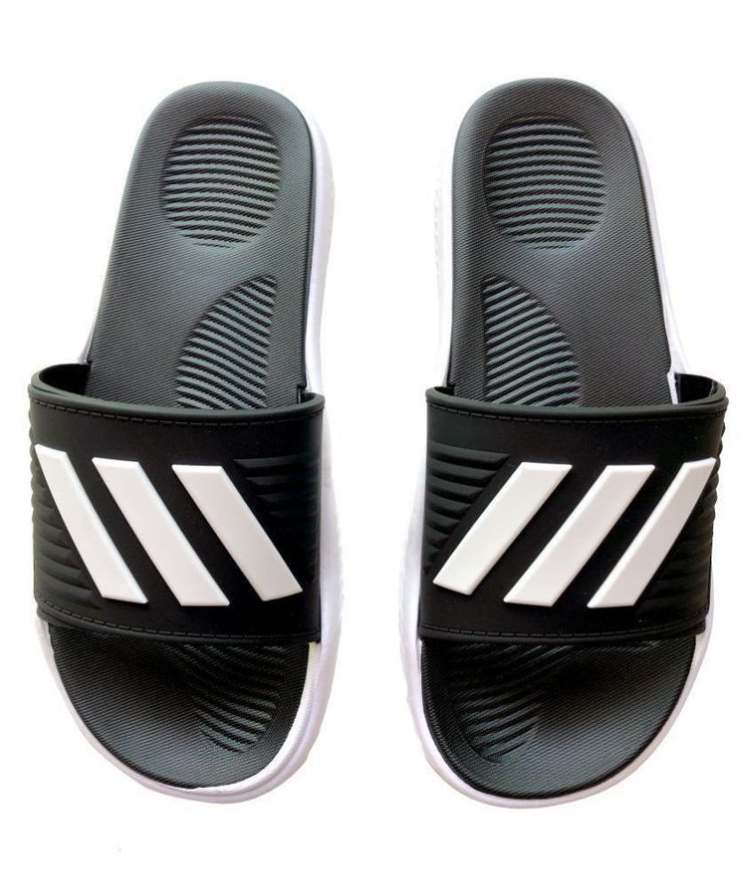 Adidas Black Slide Flip flop Price in India- Buy Adidas Black Slide ...