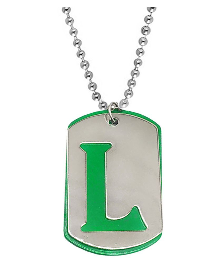Letter L Alphabet Locket With Chain 