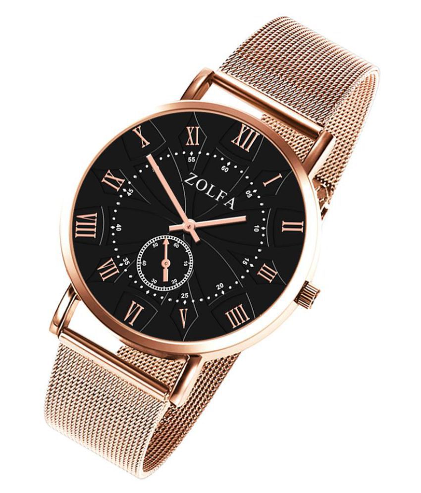 ZOLFA Roman Numeral Men Quartz Watch Fashion Alloy Strap Wristwatch ...