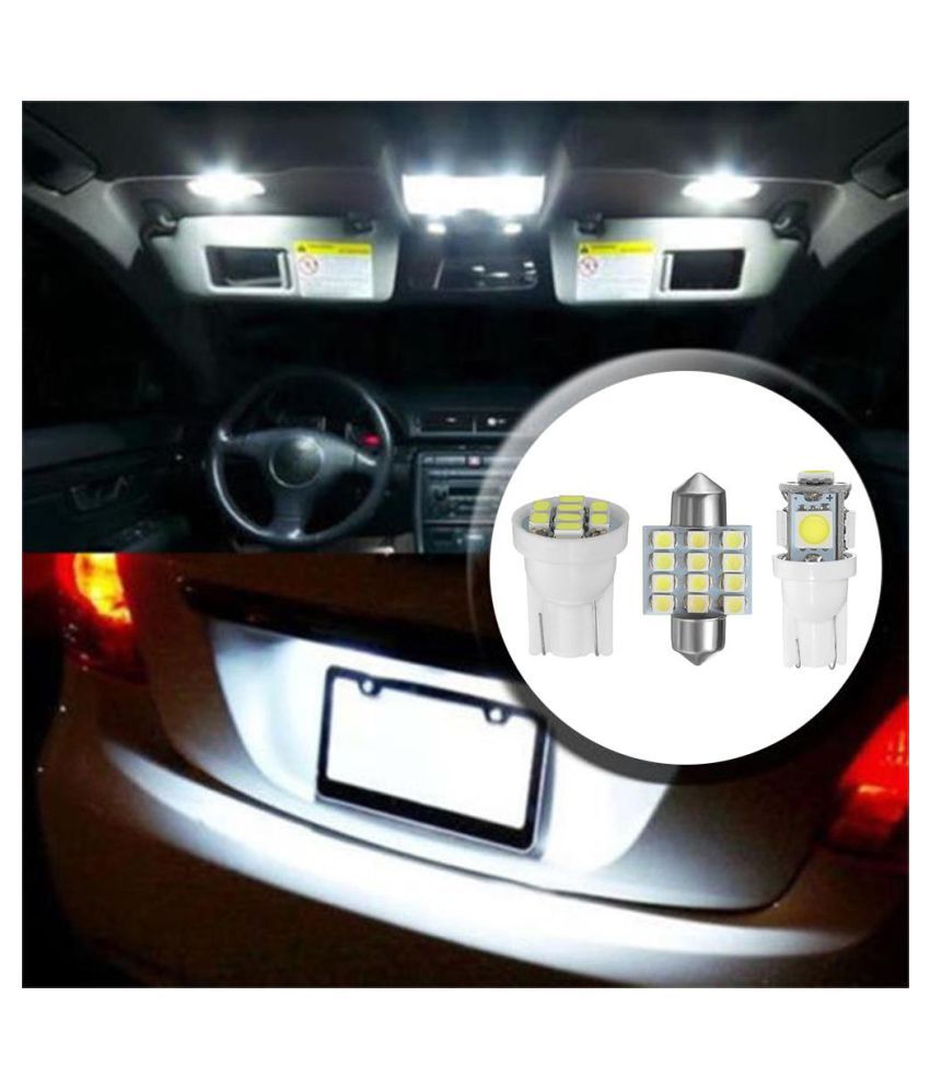 13PCS Car White LED Light Interior Package T10 Festoon Map Dome License Plate