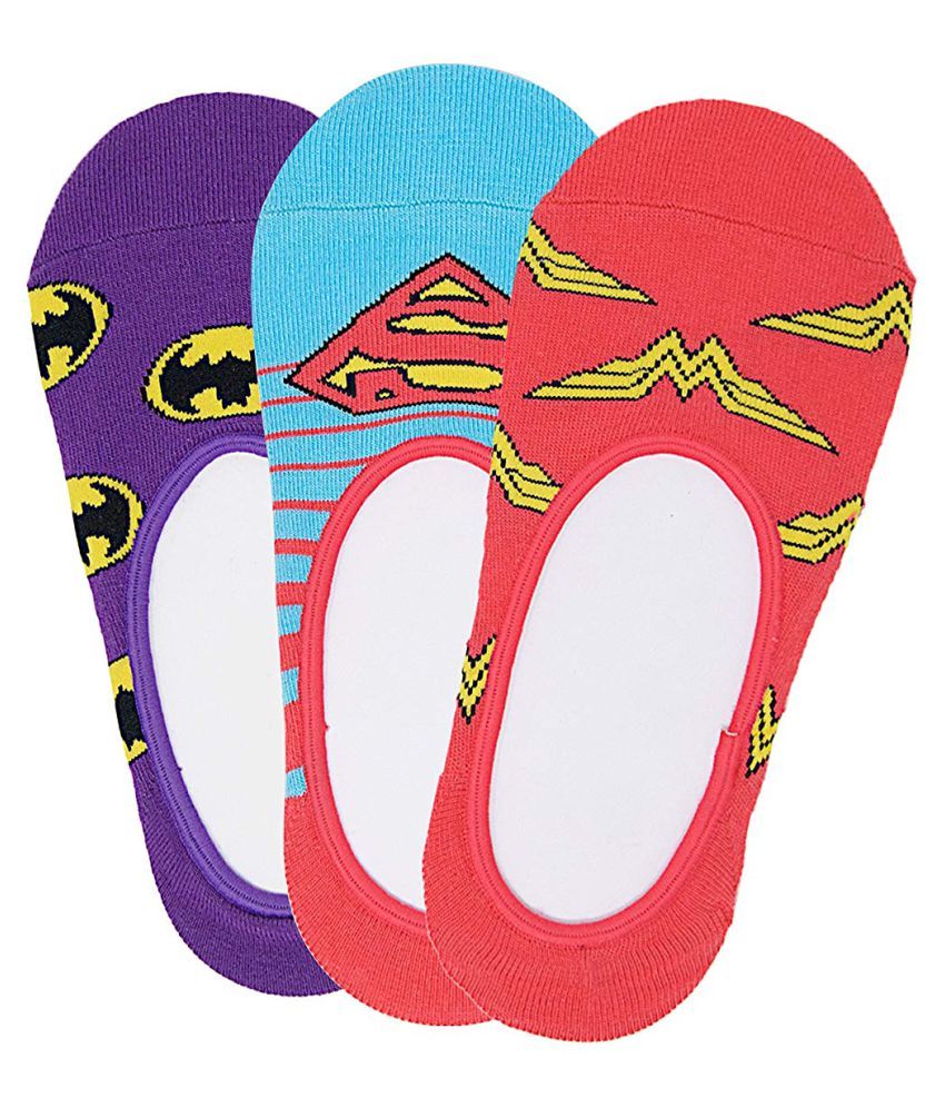     			Justice League Women's No Show Socks with Anti Slip Silicon - Supergirl, Batgirl, Wonder woman