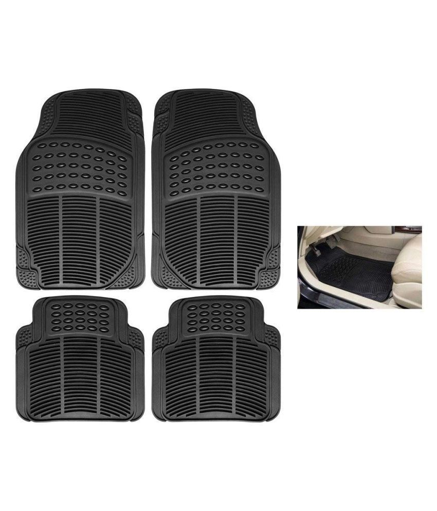 Autofetch Rubber Car Floor/Foot Mats (Set of 4) Black for Hyundai i20