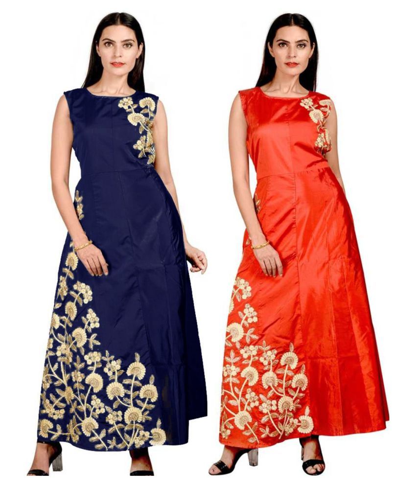 multi colour gown