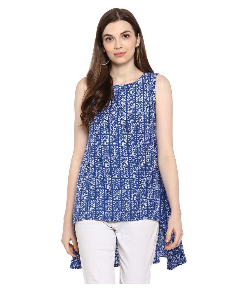 ROSAH Rayon Tank Tops - Blue - Buy ROSAH Rayon Tank Tops - Blue Online ...