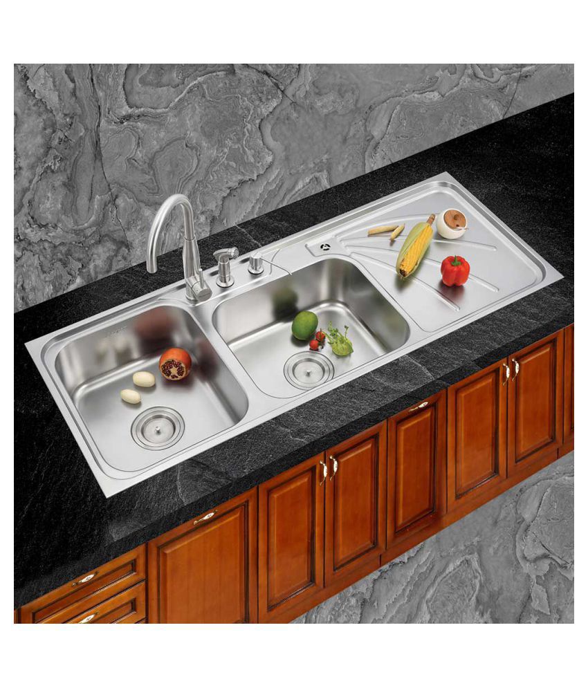 Stainless Steel Double Sink : KRAUS Standart PRO All-in-One Undermount Stainless Steel ... / Enki ks033 black stainless steel kitchen sink undermount topmount large bowl.