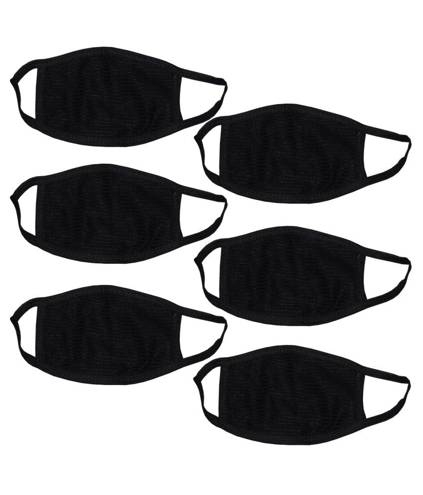 Set Of 6 Pcs Driving Protection Reusable Cotton Anti Pollution Face Mask Black Buy Set Of 6 Pcs Driving Protection Reusable Cotton Anti Pollution Face Mask Black Online At Low Price In