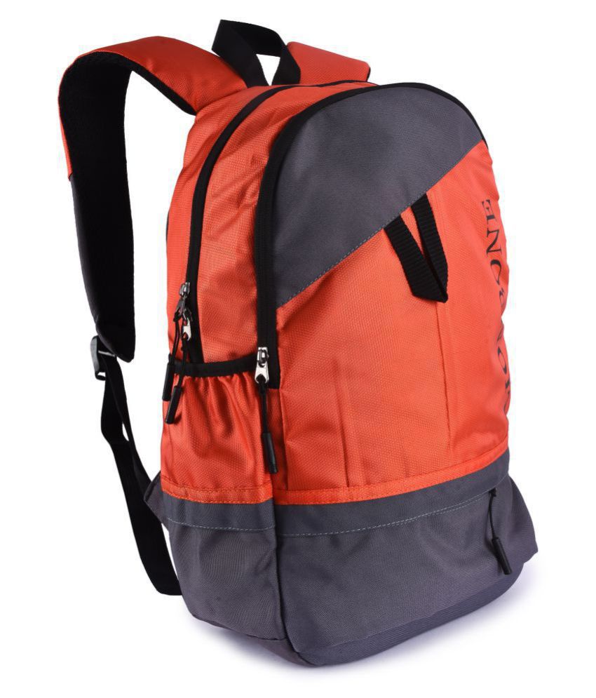 LIONBONE Orange Polyester College Bags Backpacks 26 Ltrs Office Laptop ...