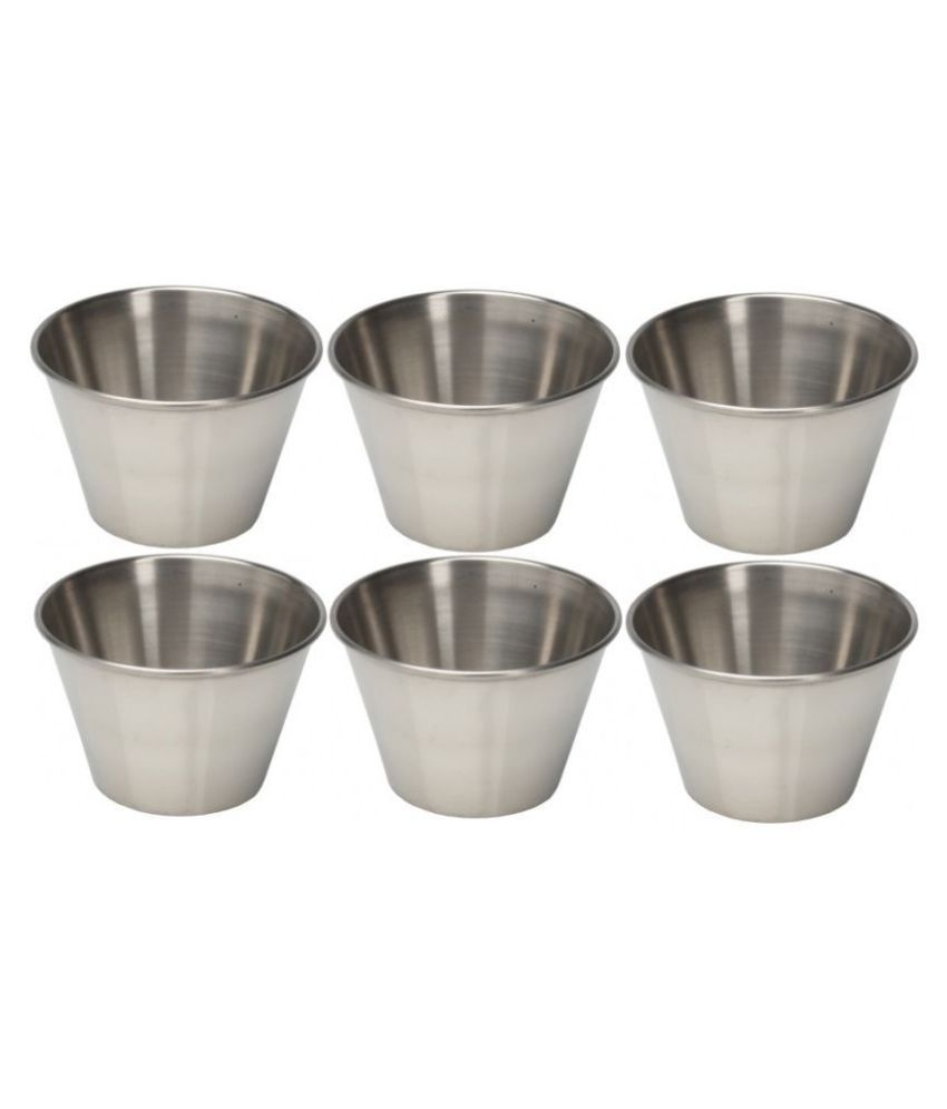     			Dynore 6 Pcs Stainless Steel Chip&Dip Bowl 75 mL
