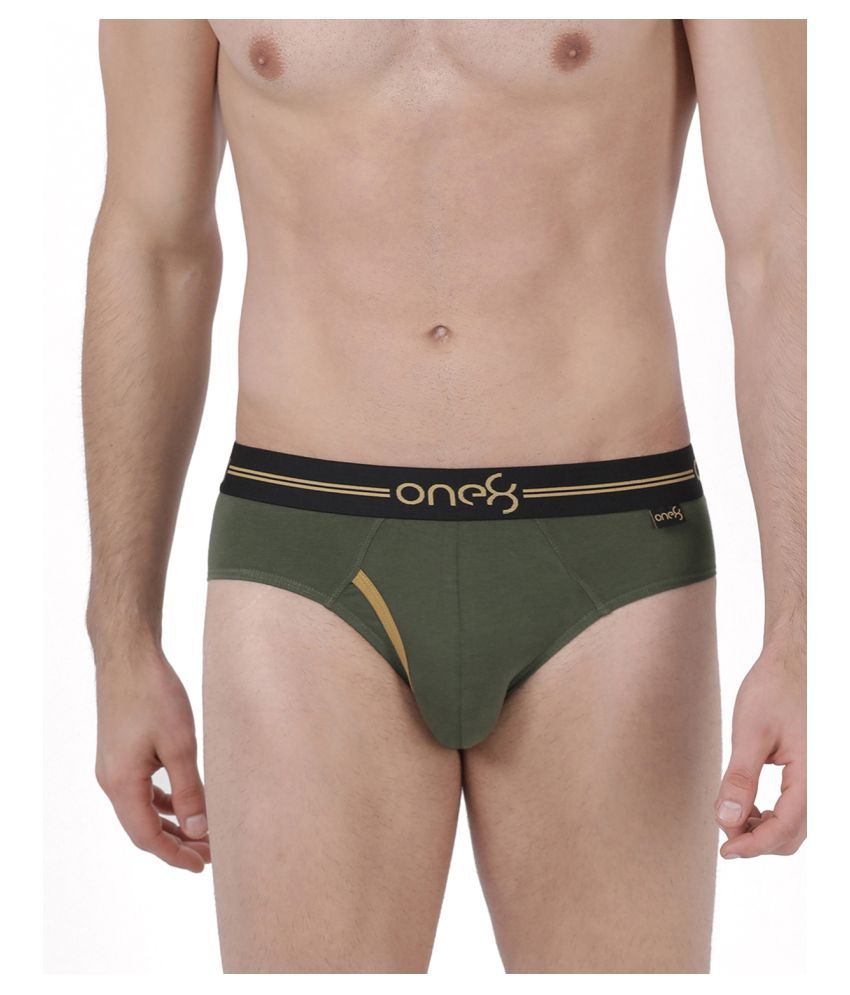     			One8 by Virat Kohli - Olive Cotton Men's Briefs ( Pack of 1 )