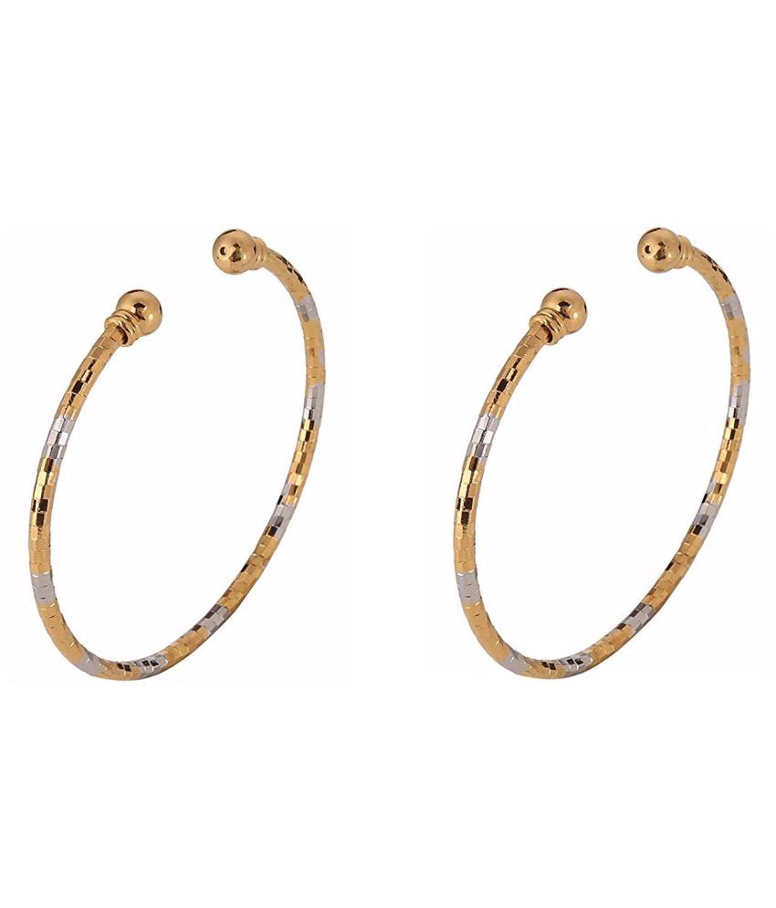 silver kada with gold plated