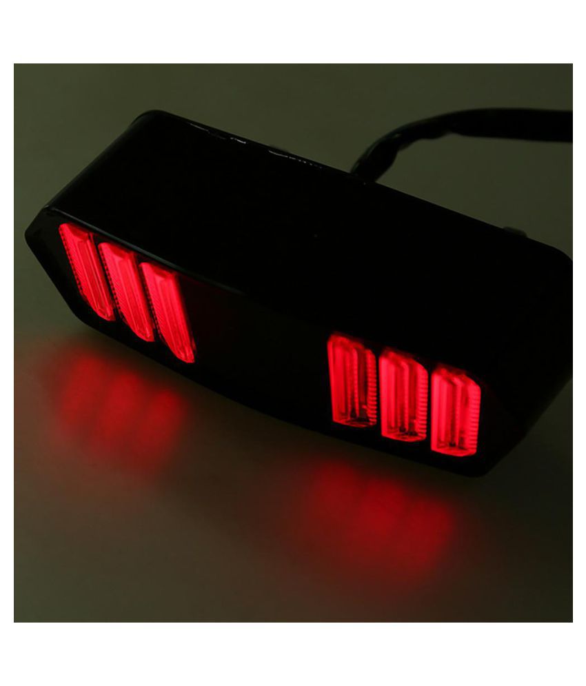 Ruiting LED Turn Signal Light Rear Tail Stop Taillight Rectangle Brake Lamp for Motorcycle 