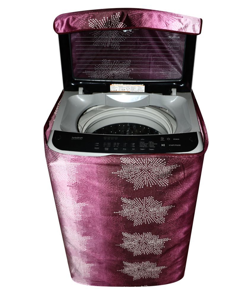     			E-Retailer Single Polyester Maroon Washing Machine Cover for Universal 7 kg Top Load