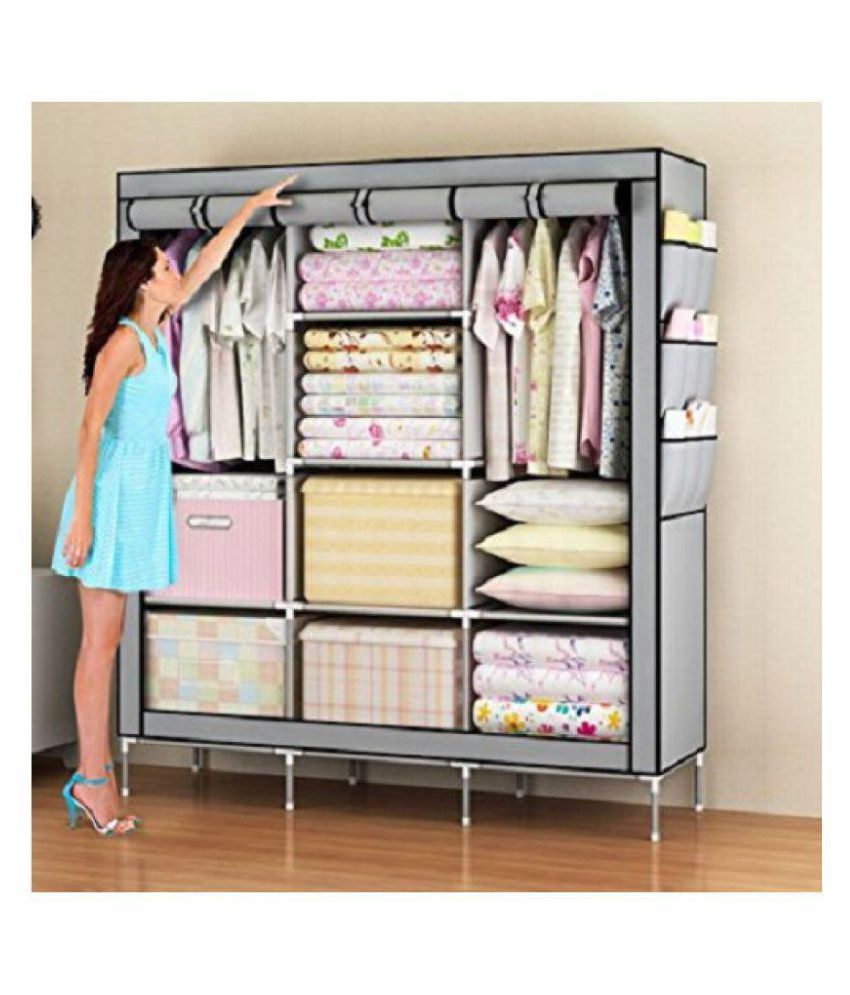 HOUZIE 70 Inch Portable Wardrobe Cabinet Collapsible Clothes Storage ...