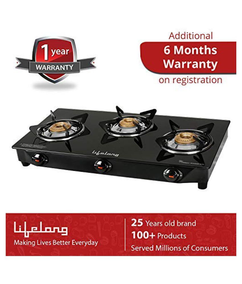 Lifelong LLGS18 3 Burner Manual Gas Stove Price in India Buy Lifelong
