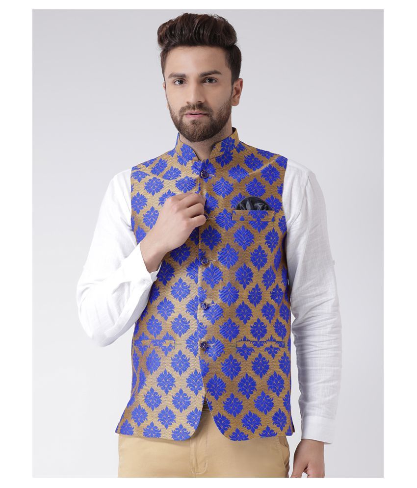     			Hangup Multi Cotton Blend Nehru Jacket