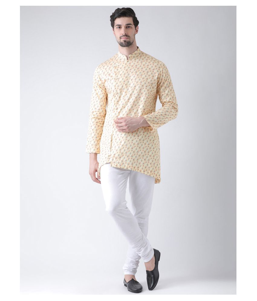     			Deyann Yellow Cotton Kurta Pyjama Set