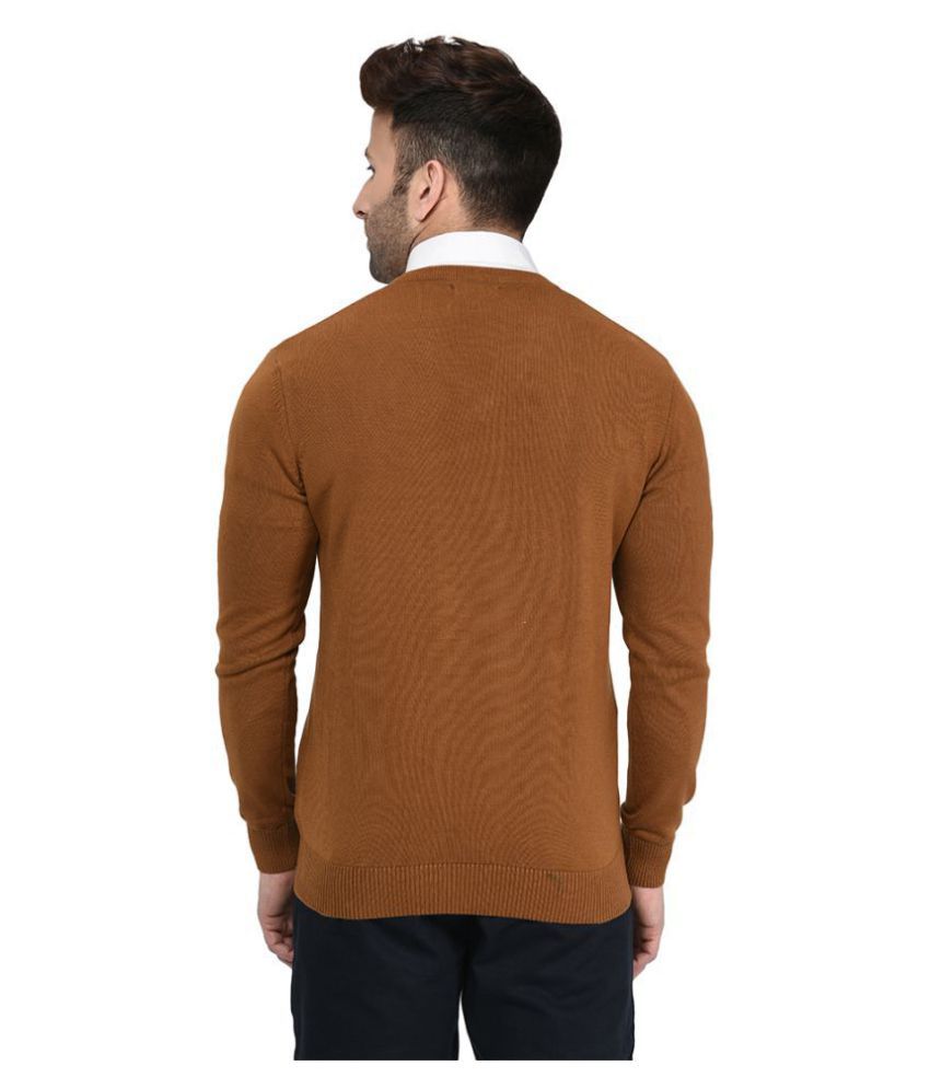 mens dark brown v neck sweater