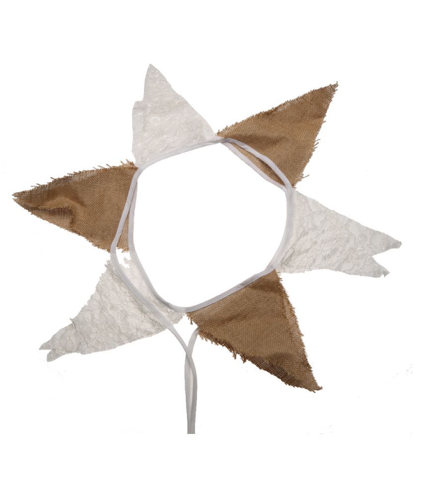 2 8m 12 Flags Lace Flax Vintage Party Wedding Pennant Bunting