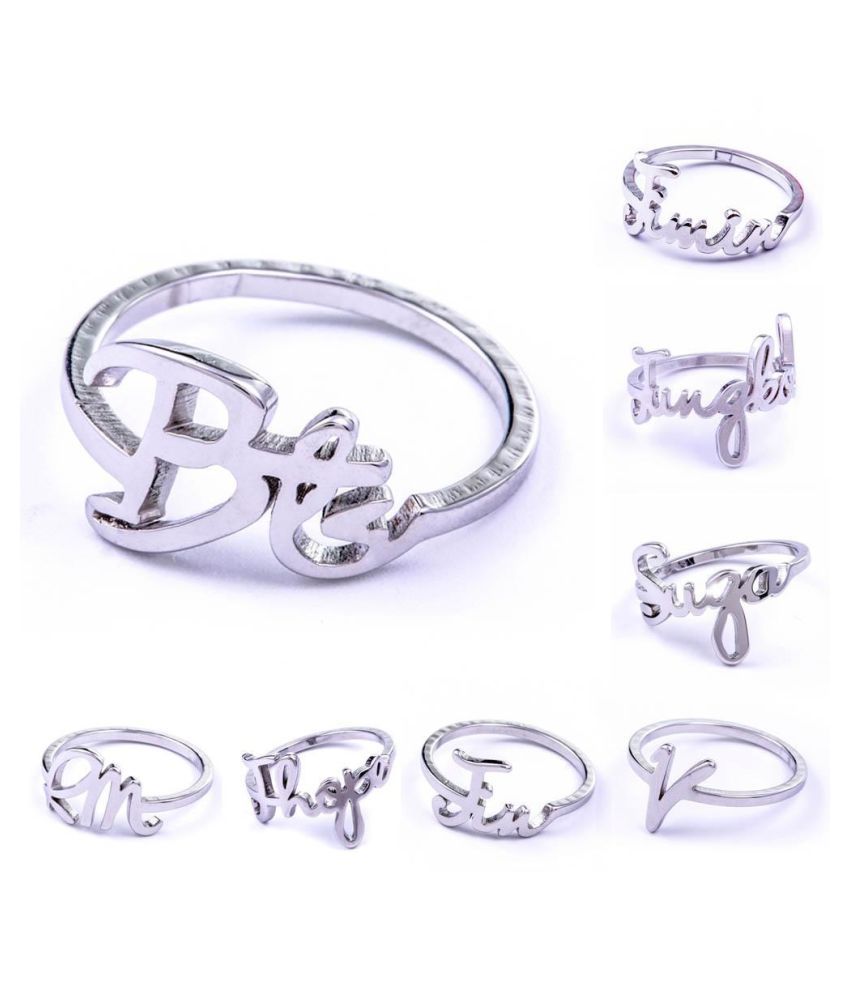 1 Pc Rap Monster Jimin Jin Suga V J Hope Jung Kook Kpop Silver Ring Unisex 8 Style Bangtan Boys Bts Album Ring Steel Ring Jewelry Accessories Buy 1 Pc Rap Monster