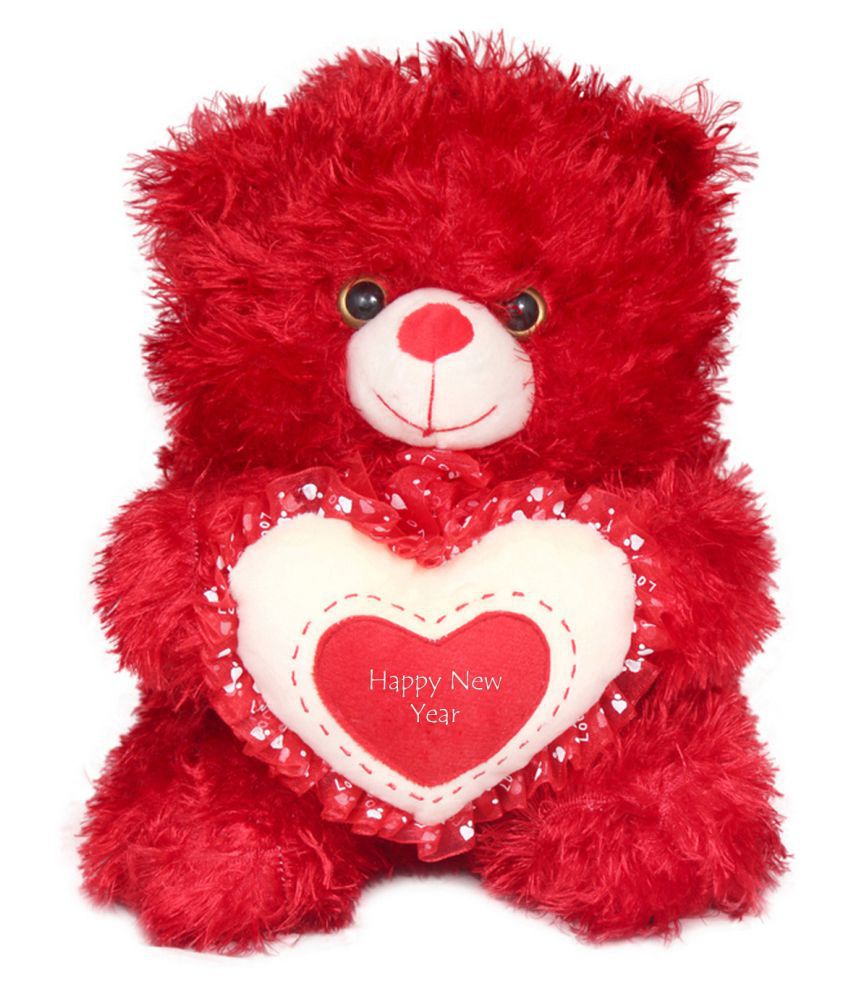     			Tickles Red Teddy with Happy New Year Message Soft Stuffed Plush Animal Soft Toy for Kids (Color: Red& White Size:30 cm)