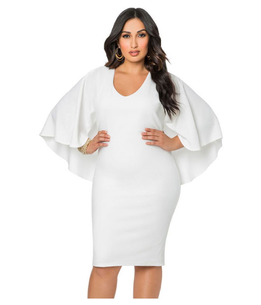 plus size cape sheath dress