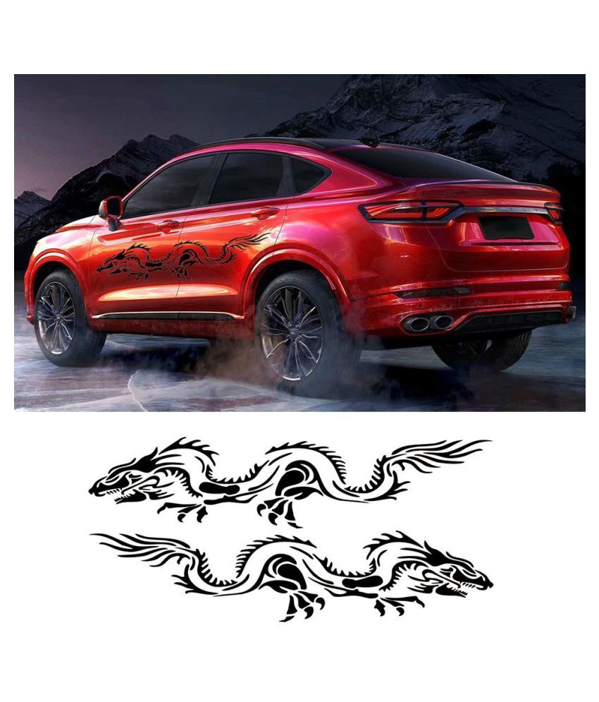 2pcs Dragon Totem Car Stickers Full Body Door Decal Auto