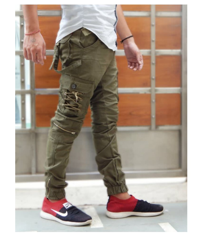 mens green cargos