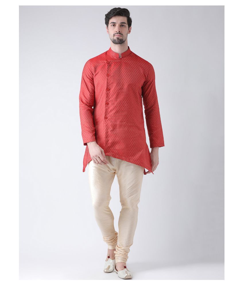     			Deyann Maroon Silk Blend Kurta Single