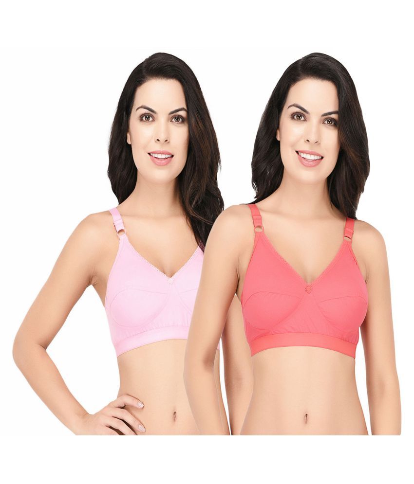     			Elina Pack of 2 Cotton Non Padded Women's T-Shirt Bra ( Multi Color )