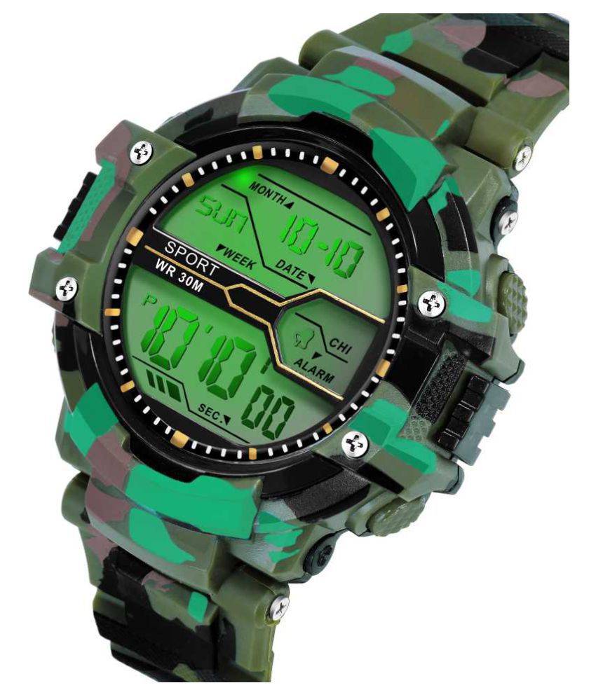 Fadiso Fashion FF6101-GENTS GREEN Silicon Digital Men's Watch - Buy ...