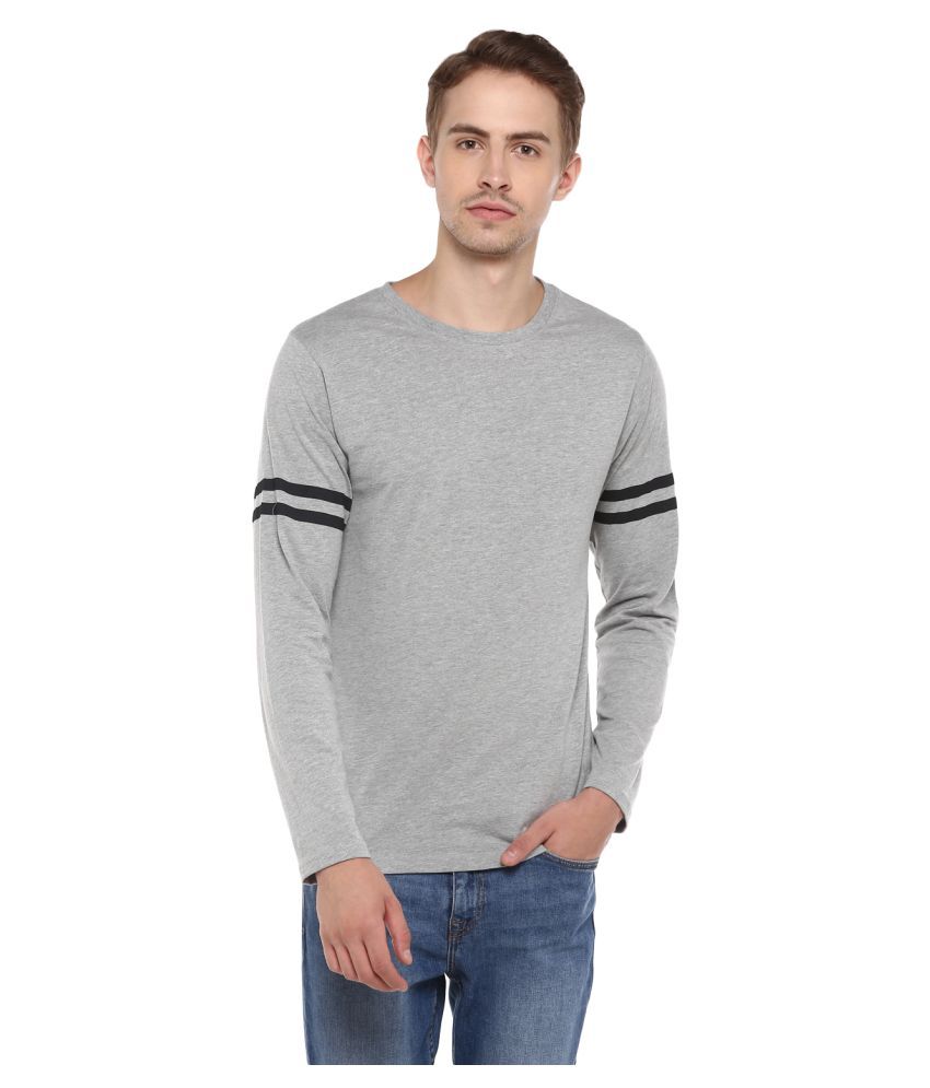 Sharktribe Cotton Blend Grey Solids T-Shirt - Buy Sharktribe Cotton Blend Grey Solids T-Shirt 