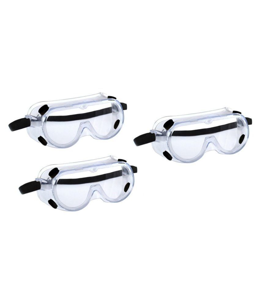 3M 1621 Polycarbonate Safety Goggles for Chemical Splash, Pack of 3, Clear