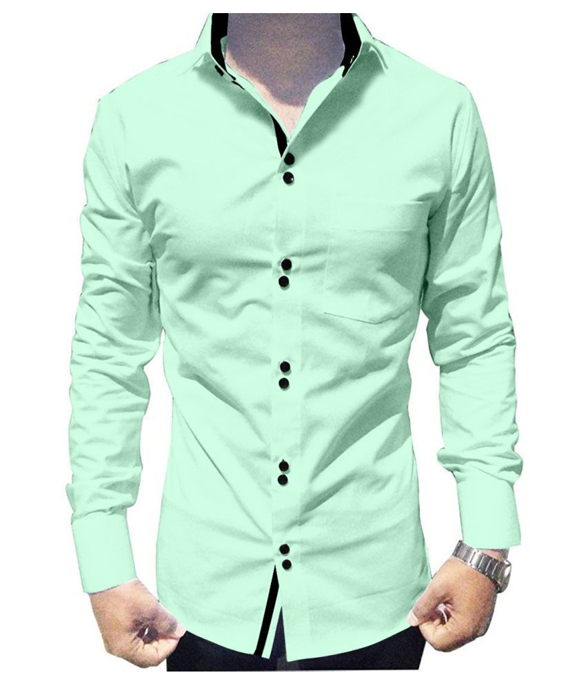     			SUR-T 100 Percent Cotton Green Solids Shirt