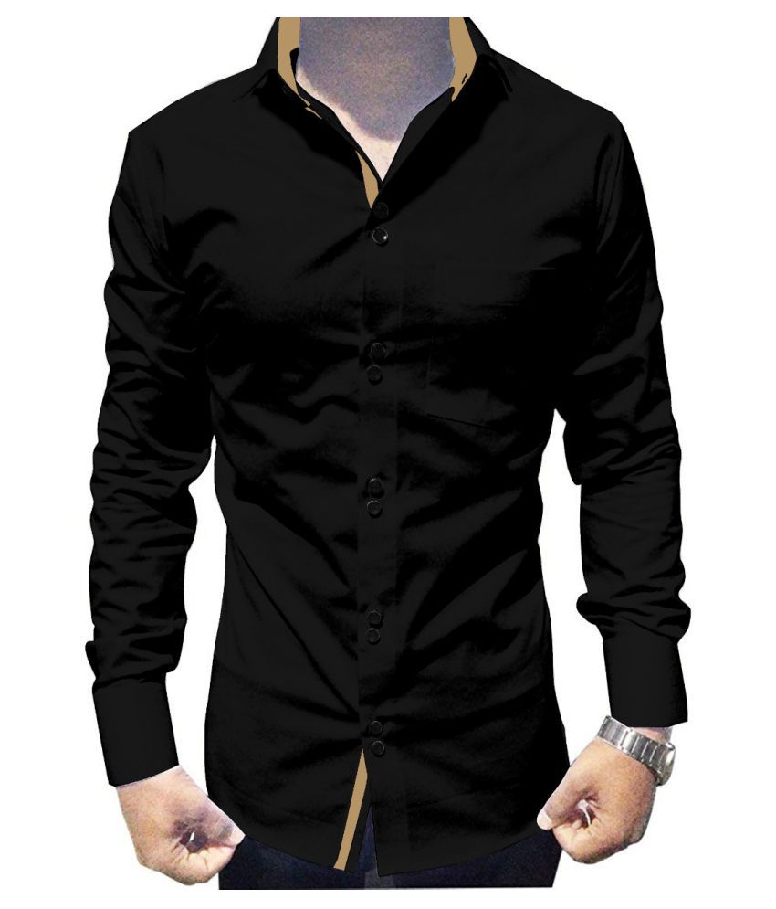     			SUR-T 100 Percent Cotton Black Solids Shirt