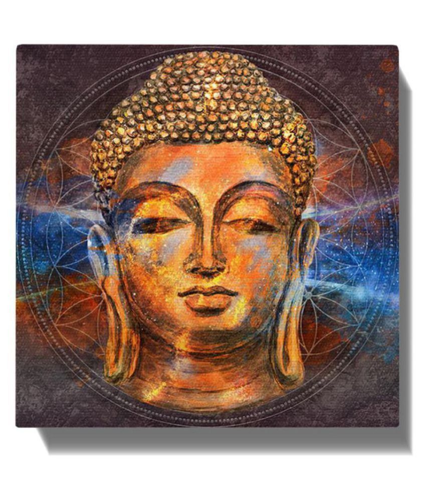 100yellow Lord Bhudha Canvas Painting With Frame: Buy 100yellow Lord ...