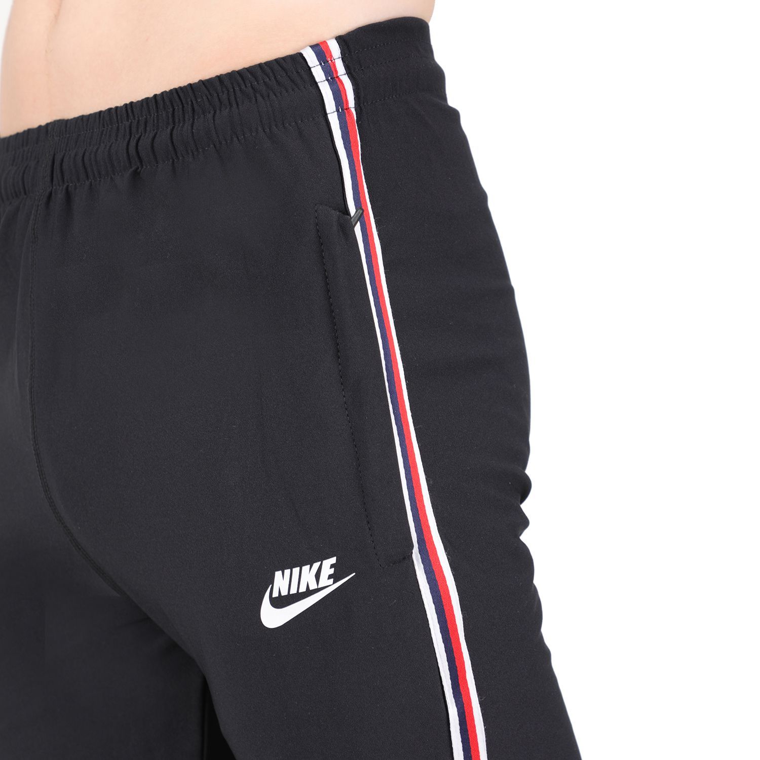 nike black polyester lycra track pants