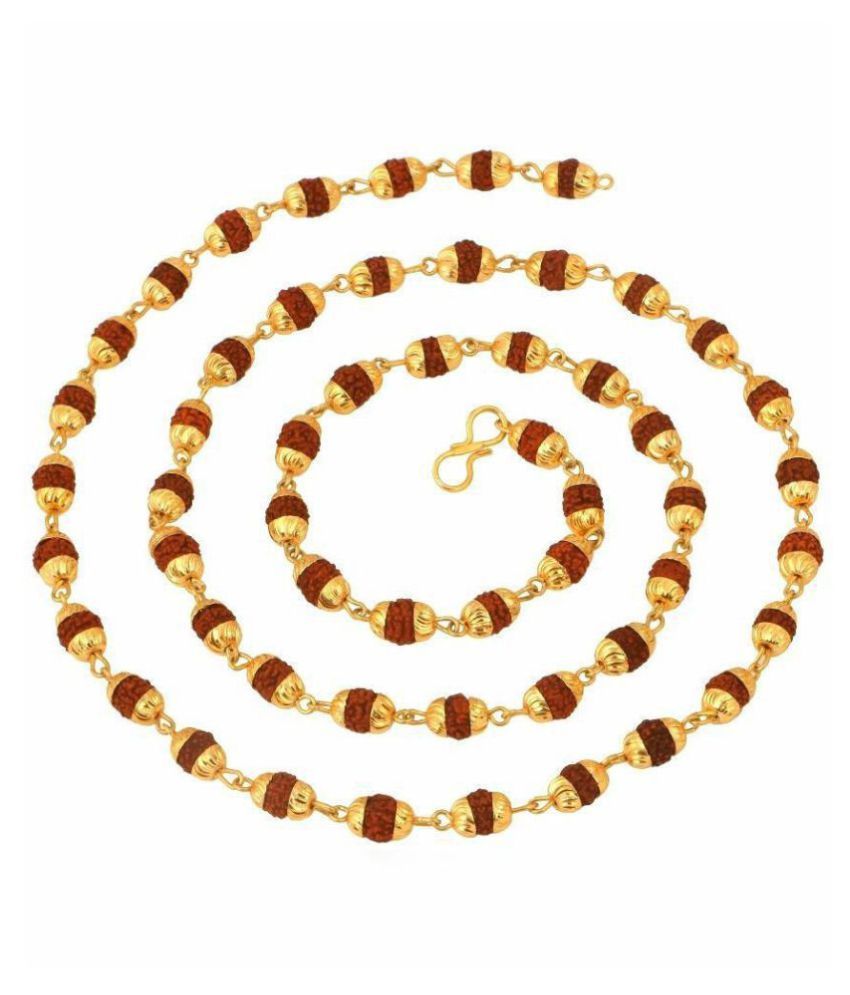     			Gold plated rudraksh mala chain for Men 54 Beads