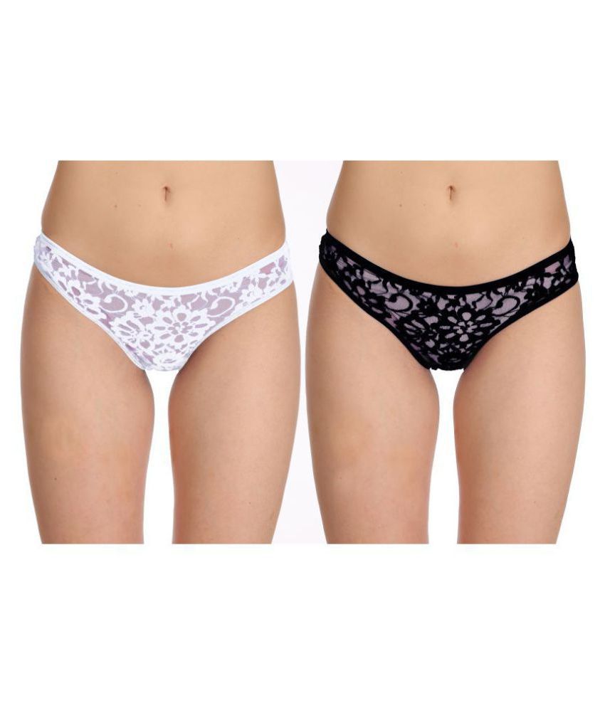     			Selfcare Pack of 2 Net/Mesh Women's Bikini Panties ( Multi Color )