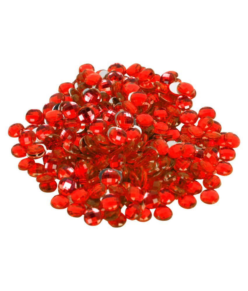     			576 pcs Crystal Cutted Stones, Kundans, Beads for Dresses, Jewellery Making, Decorating & Crafts.Size 6 mm Color Red