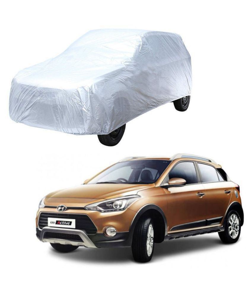     			Autoretail Silver Color Car Cover Without Mirror Pocket Polyster For Hyundai I20 Active