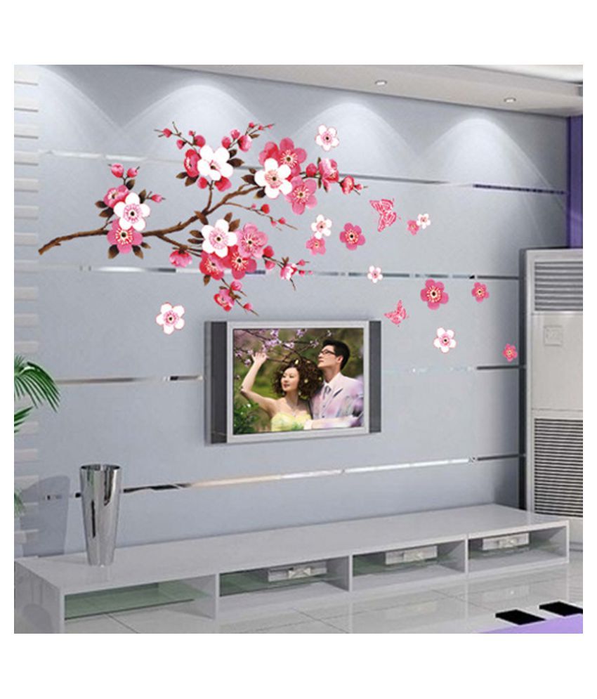 Cherry Blossom Wall Poster Waterproof Background Sticker For