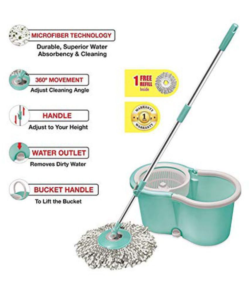 Milton Spotzero Super Safai Double Bucket Mop Material Plastic, Color